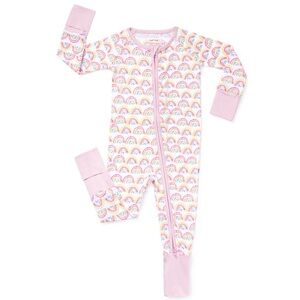 Little Sleepies pastel rainbows print footies zippy pajamas sleeper baby girl